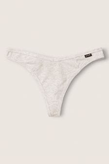 Victoria's Secret PINK Heather Stone Grey Thong Cotton Knickers (P79476) | €10