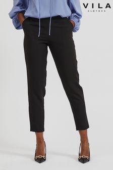 VILA Black Straight Leg Tapered Workwear Trouser (P79575) | €30