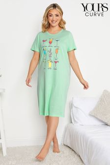 Yours Curve Green Short Sleeve Nightdress (P79621) | $47