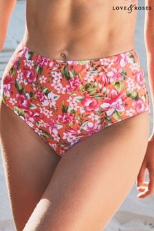 Love & Roses Coral Tropical High Waisted Printed Bikini Bottom (P79923) | €8