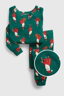 Gap Green Santa Christmas Organic Cotton Pyjamas (P79995) | €19.50