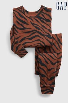 Pijamale din bumbac organic cu Imprimeuri și model tigru Gap (P79997) | 115 LEI