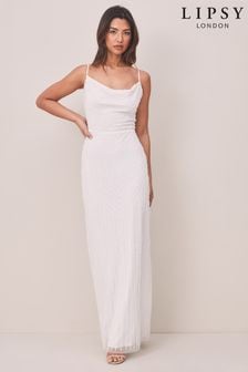 Lipsy Bridsmaid Sequin Cowl Hand Embellished Maxi Dress (P80094) | BGN271