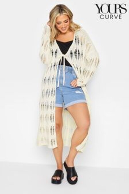 Yours Curve Ivory Crochet Cardigan (P80107) | 44 €
