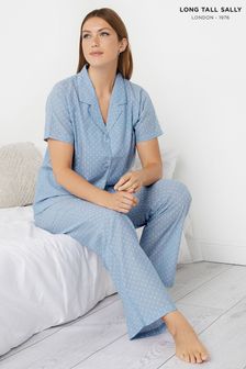 Long Tall Sally Blue Woven Dobby Spot Pyjama Set (P80162) | INR 5,305