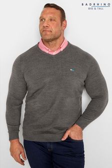 BadRhino Big & Tall Grey & Pink Essential Mock Shirt Jumper (P80937) | ₪ 70