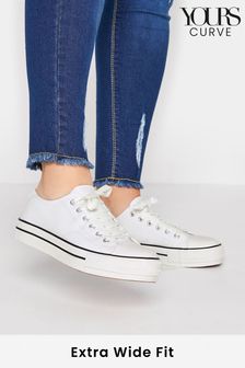 Yours Curve White Extra-Wide Fit Canvas Flatform Trainer (P81004) | 28 €