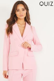 Quiz Pink Double Brested Tailored Blazer (P81736) | $82