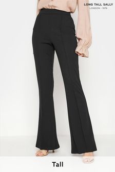 Long Tall Sally Black Scuba Kickflare Trouser (P82072) | €40
