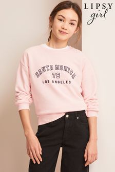 Lipsy Pink Crew Neck Slogan Sweatshirt (P82301) | BGN 57 - BGN 75