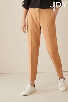 JDY Brown Slim Fit Straight Leg Trouser with Elasticated Waist (P82397) | €17