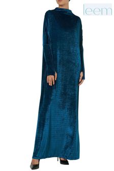 שמלת מקסי עם כתפיים אסופות מקטיפה של leem (P82448) | ‏466 ₪