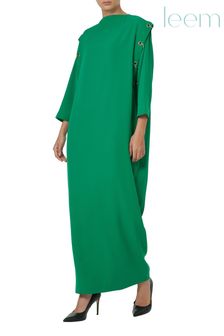 leem Green Maxi Metal Eyelet Dress (P82451) | ₪ 559