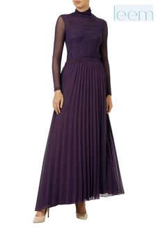 leem Purple Asymmetric Pleated Skirt (P82452) | €69