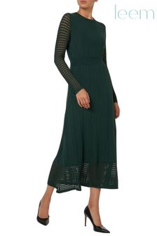 leem Green Open Knit Dress (P82489) | ₪ 582