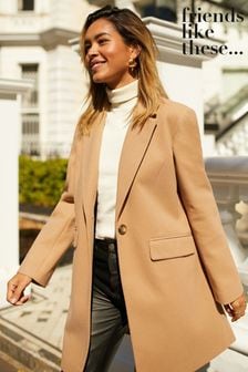 Friends Like These Camel Tailored Button City Coat (P82534) | €35