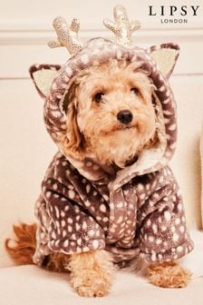 Lipsy Brown Animal Super Soft Cosy Dog Dressing Gown Jacket (P82580) | €9