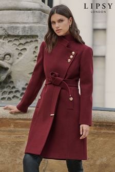 Lipsy Berry Red Military Wrap Coat (P82643) | 272 zł