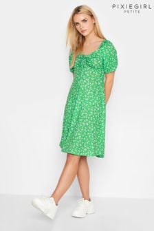 PixieGirl Petite Green Ruched Front Dress (P82766) | €19