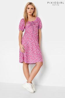 PixieGirl Petite Pink Ruched Front Dress (P82770) | €18