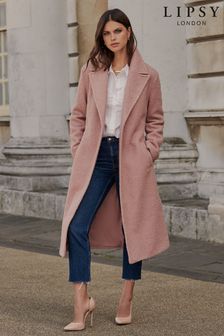 Lipsy Pink Boucle Belted Wrap Coat (P82814) | INR 11,448