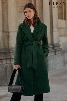 Lipsy Green Boucle Belted Wrap Coat (P82815) | €52