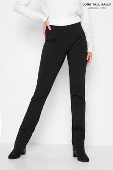 Long Tall Sally Black Stretch Straight Leg Trousers (P83189) | AED205