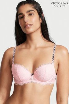 Victoria's Secret Angel Pink And Black Lightly Lined Demi Lace Unlined Balcony Bra (P83328) | €27