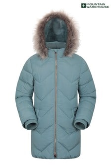 Mountain Warehouse Teal Galaxy Kids Water-Resistant Long Padded Jacket (P83539) | 98 €