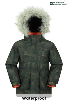 Mountain Warehouse Khaki Ranger II Waterproof Kids Parka Jacket (P83603) | €71