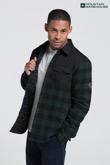 Mountain Warehouse Black Flannel Padded Mens Shacket (P83798) | ₪ 153