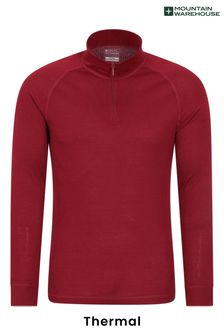 Mountain Warehouse Red Talus Mens Zip Neck Thermal Top (P84114) | ₪ 51