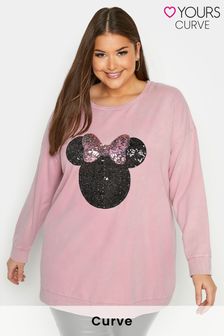 Yours Curve Pink Minnie Glitter Sweatshirt (P84408) | ₪ 177