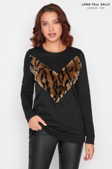 Long Tall Sally Grey Leopard Panel Sweatshirt (P84487) | 54 €
