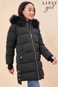 Lipsy Black Branded Long Line Duvet Coat (P84552) | €84 - €91