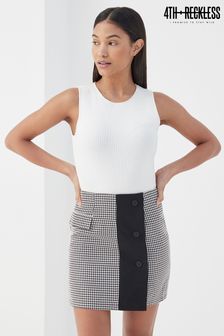 4th & Reckless Black Ladies Check Print Mini Skirt (P84795) | €13.50