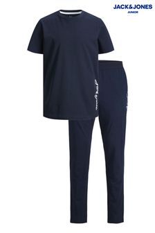 כחול כהה - סט פיג'מה עם חולצת טי ומכנסיים לילדים ונוער של JACK & JONES (P84822) | ‏86 ₪