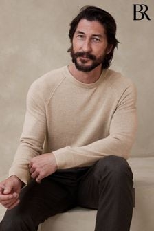 Crema - Suéter con cuello redondo de merino italiano Franco de Banana Republic (P84920) | 127 €
