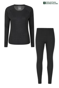Mountain Warehouse Black Talus Womens Thermal Top & Pants Set (P85593) | 204 SAR