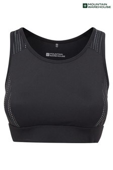 Mountain Warehouse Black Time Trial Womens Mid-Support Sports Bra (P85762) | ₪ 130