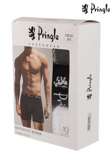 Pringle Black/White 3pk Knitted Boxer (P86028) | $46
