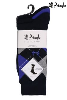 Pringle Blue 3Pk Argyle Socks (P86033) | 15 €