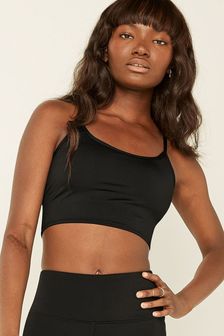 Victoria's Secret PINK Pure Black Seamless Lightly Lined Low Impact Sports Bra (P86038) | kr338