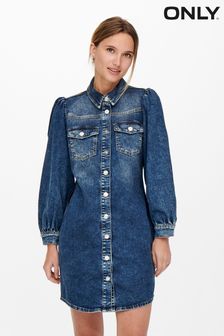 ONLY Blue Button Front Denim Shirt Dress (P86224) | €44