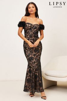 Lipsy Black Premium Fishtail Maxi Dress (P86620) | €48