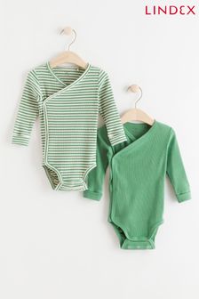 Lindex Green and White Kids Printed 2 Pack Body Wrap (P87034) | 20 €