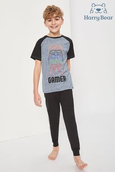 Harry Bear Grey Gamer Short Sleeve Pyjama Set (P87357) | 20 €