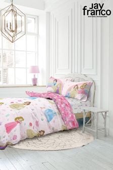 Jay Franco Pink Princesses 3 Piece Disney Single Bed Set- Duvet Cover, Pillowcase & Fitted Sheet (P87923) | $80