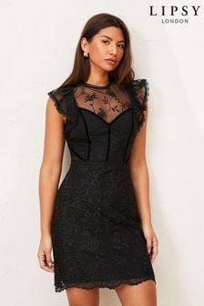 Lipsy Black Lace Aline Dress (P88202) | OMR31