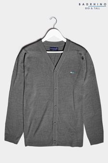 BadRhino Big & Tall Grey Essential Knitted Cardigan (P88291) | ₪ 61